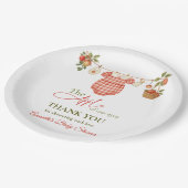 Rustic Locally Grown Clothesline Apple Baby Shower Pappteller (Schrägansicht)