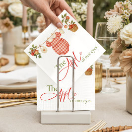 Rustic Locally Grown Clothesline Apple Baby Shower Serviette