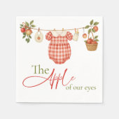 Rustic Locally Grown Clothesline Apple Baby Shower Serviette (Vorderseite)