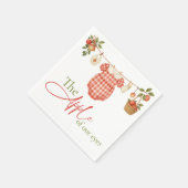 Rustic Locally Grown Clothesline Apple Baby Shower Serviette (Ecke)
