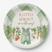 Rustic Locally Grown Neutral Sprout Baby Shower Pappteller (Vorderseite)