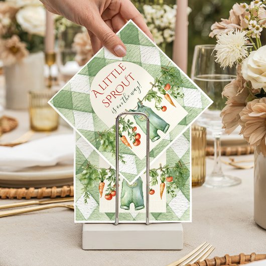 Rustic Locally Grown Neutral Sprout Baby Shower Serviette
