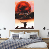 Rustic Longhorn Ranch Leinwanddruck (Insitu (Schlafzimmer))