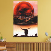 Rustic Longhorn Ranch Leinwanddruck (Insitu (Wohnzimmer))