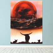 Rustic Longhorn Ranch Leinwanddruck (Insitu (Holzboden))