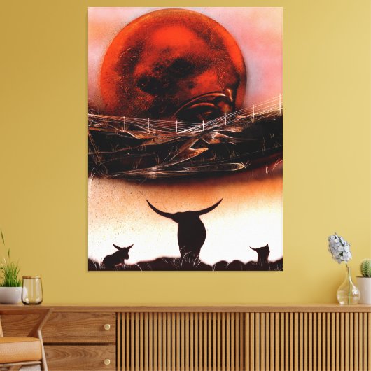 Rustic Longhorn Ranch Leinwanddruck (Insitu (Wohnzimmer))