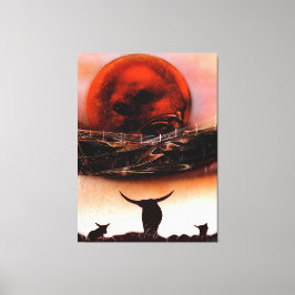 Rustic Longhorn Ranch Leinwanddruck