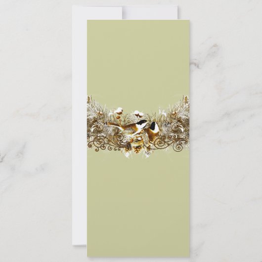 Rustic Love Bird Chickadees Wedding Einladung (Rückseite)