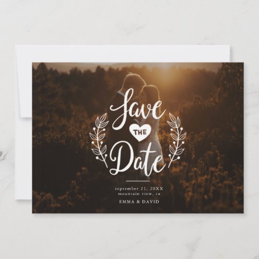 Rustic Love Save the Date Einladung (Vorderseite)