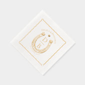 Rustic Love Western Horseshoe Monogram Wedding Servietten Mit Folie (Rechts)