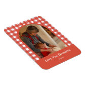 Rustic Love You Oma Gingham Foto Magnet (Rechte Seite)
