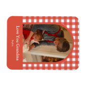 Rustic Love You Oma Gingham Foto Magnet (Horizontal)