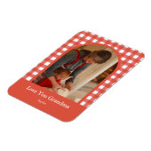 Rustic Love You Oma Gingham Foto Magnet (Linke Seite)