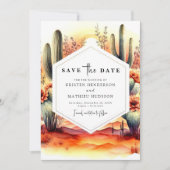 Rustic Lovely Cactus Wedding Save The Date (Vorderseite)