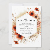 Rustic Lovely Terracotta Wedding Save The Date (Vorderseite)