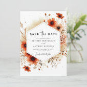 Rustic Lovely Terracotta Wedding Save The Date (Stehend Vorderseite)
