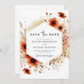 Rustic Lovely Terracotta Wedding Save The Date (Vorne/Hinten)