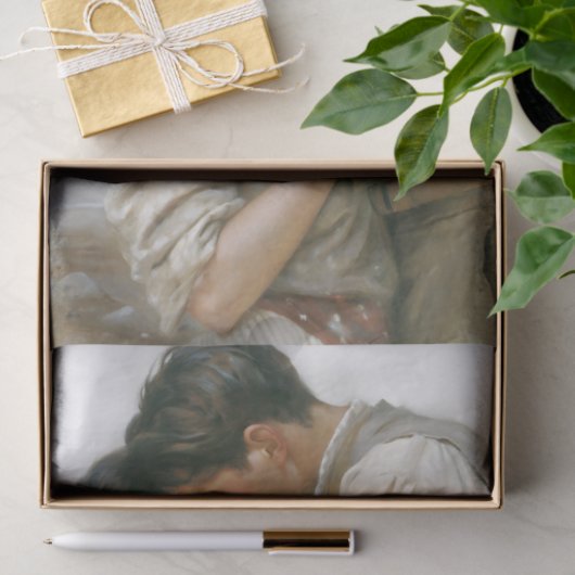 Rustic Lovers Tender Embrace Decoupage Seidenpapier (Geschenk)