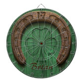 Rustic Lucky Horse Shoe Irish Personalized Dartscheibe (vorne)