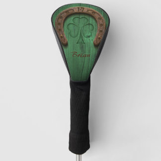 Rustic Lucky Horse Shoe Irish Personalized  Golf Headcover