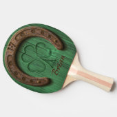Rustic Lucky Horse Shoe Irish Personalized  Tischtennis Schläger (Seitenansicht)