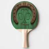 Rustic Lucky Horse Shoe Irish Personalized  Tischtennis Schläger (Vorderseite)