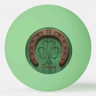 Rustic Lucky Horse Shoe Irish Personalized  Tischtennisball