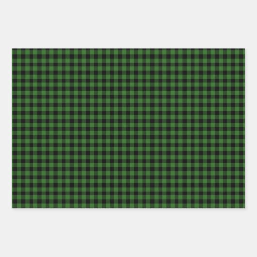 Rustic Lumberjack Plaid Red Green Black White Geschenkpapier Set (Vorderseite 3)