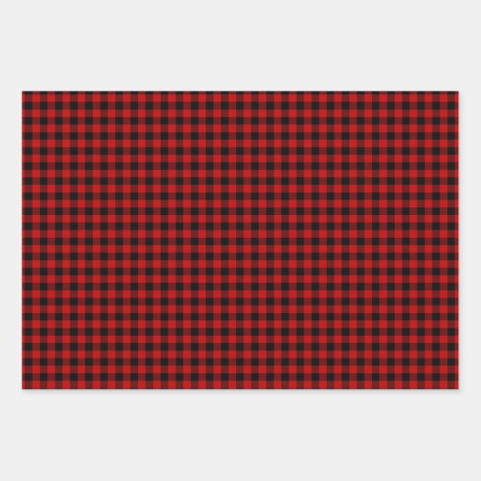 Rustic Lumberjack Plaid Red Green Black White Geschenkpapier Set (Vorderseite 2)