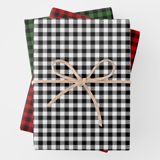 Rustic Lumberjack Plaid Red Green Black White Geschenkpapier Set (Beispiel)