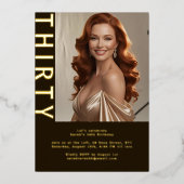 Rustic Luxe Brown & Foil 30. Folieneinladung (Vorderseite)