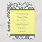 Rustic Luxe Charcoal Gray and Yellow Wedding Einladung (Vorne/Hinten)