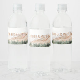 Rustic Luxe Nature Outdoor Mountains Gastgeschenk  Wasserflaschenetikett