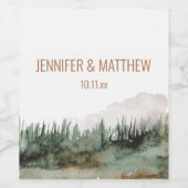 Rustic Luxe Nature Outdoor Mountains Gastgeschenk  Weinetikett (Einzelnes Label)