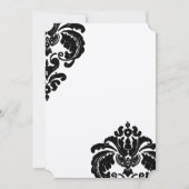 Rustic Luxe Vintag Black Damask Wedites Einladung (Vorderseite)