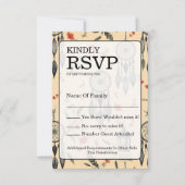 Rustic Macrame Boho Wedding Texture RSVP Karte (Vorderseite)