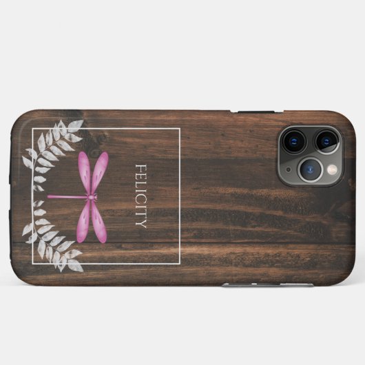 Rustic Magenta Dragonfly Case-Mate iPhone Case (Rückseite (Horizontal))
