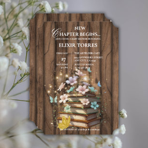 Rustic Magical Storybooks Baby Dusche Einladung