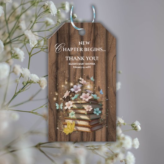 Rustic Magical Storybooks Baby Dusche Geschenkanhänger