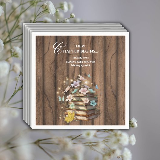 Rustic Magical Storybooks Baby Dusche Serviette