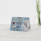 Rustic Mairytale Wedding Dusty Blue Wood Vielen Da Dankeskarte (Vorderseite)