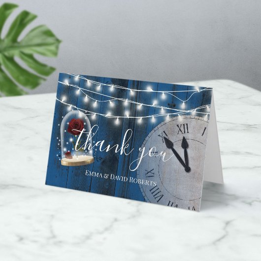 Rustic Mairytale Wedding Navy Barn Wood Vielen Dan Dankeskarte