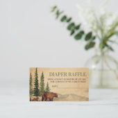 Rustic Mama & Baby Bear Diaper Raffle Begleitkarte (Stehend Vorderseite)