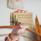 Rustic Mama & Baby Bear Diaper Raffle Begleitkarte