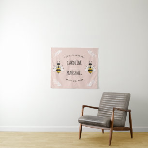 Rustic Mama to Bee Baby Girl Shower-Schild Wandteppich