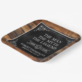 Rustic Man Myth Legend 100th Birthday Black Pappteller (Gewinkelt)