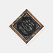 Rustic Man Myth Legend 100th Birthday Black Serviette (Ecke)