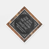 Rustic Man Myth Legend 100th Birthday Black Serviette (Ecke)