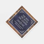 Rustic Man Myth Legend 100th Birthday Blue Serviette (Ecke)