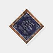 Rustic Man Myth Legend 100th Birthday Blue Serviette (Ecke)